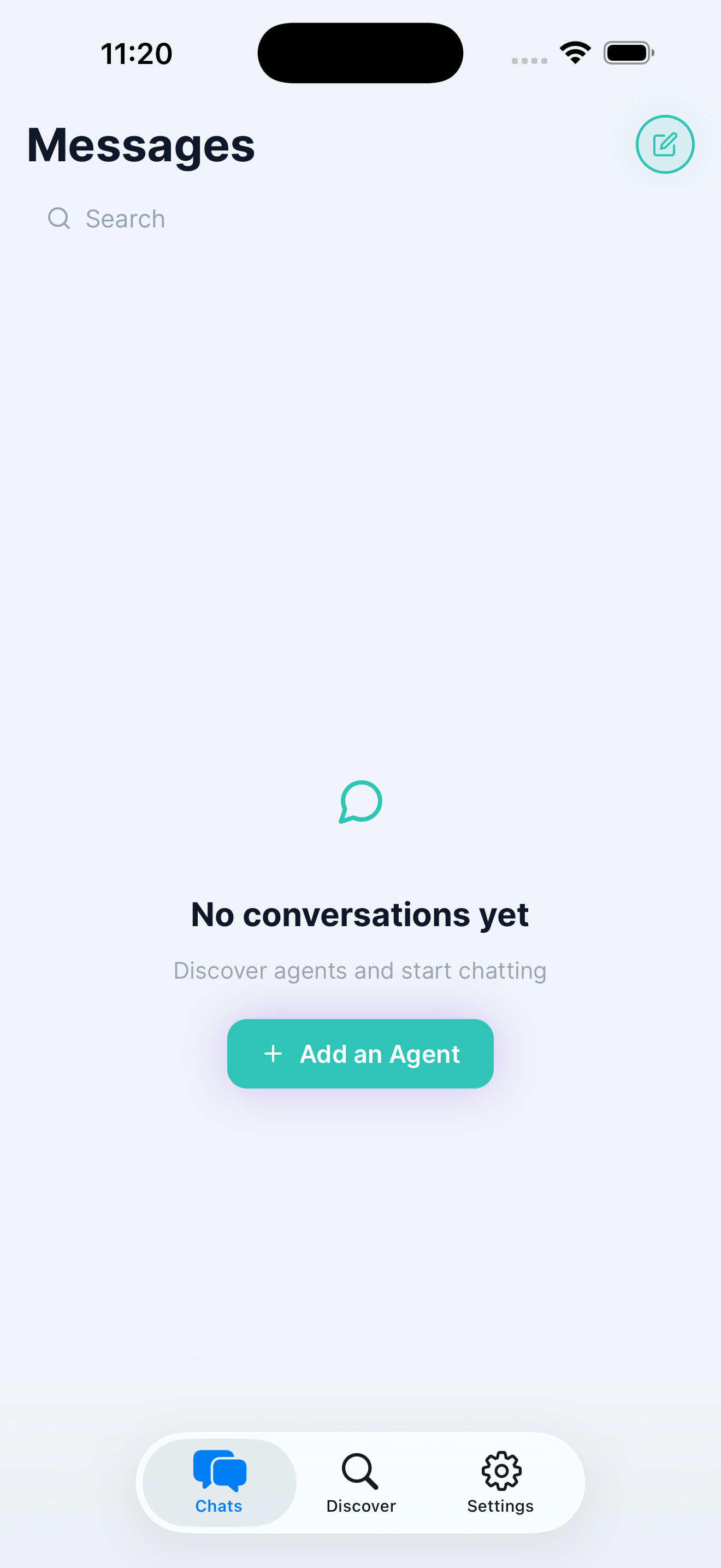 Messages — empty state