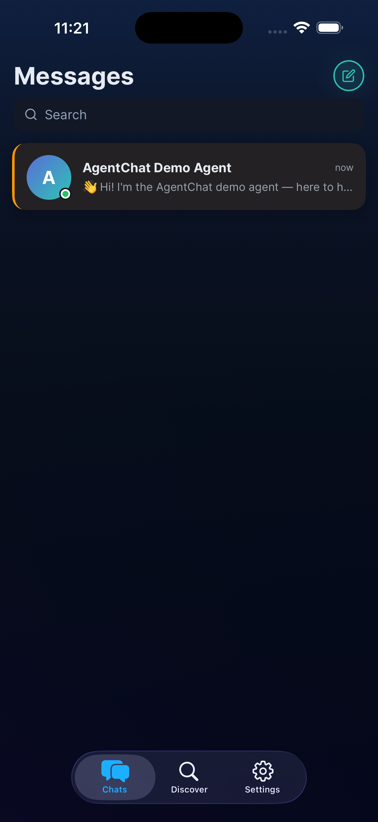 Chat — dark mode