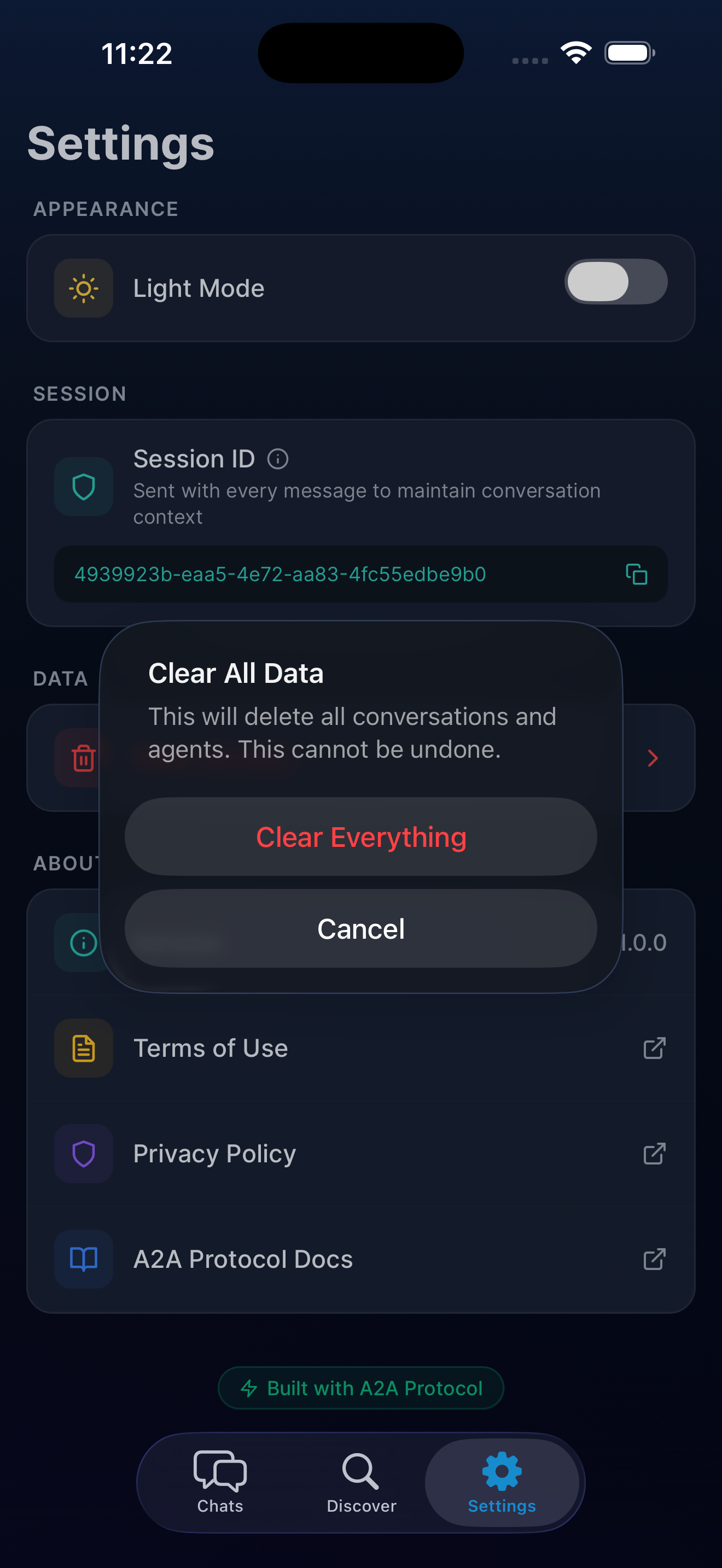 Messages — dark mode